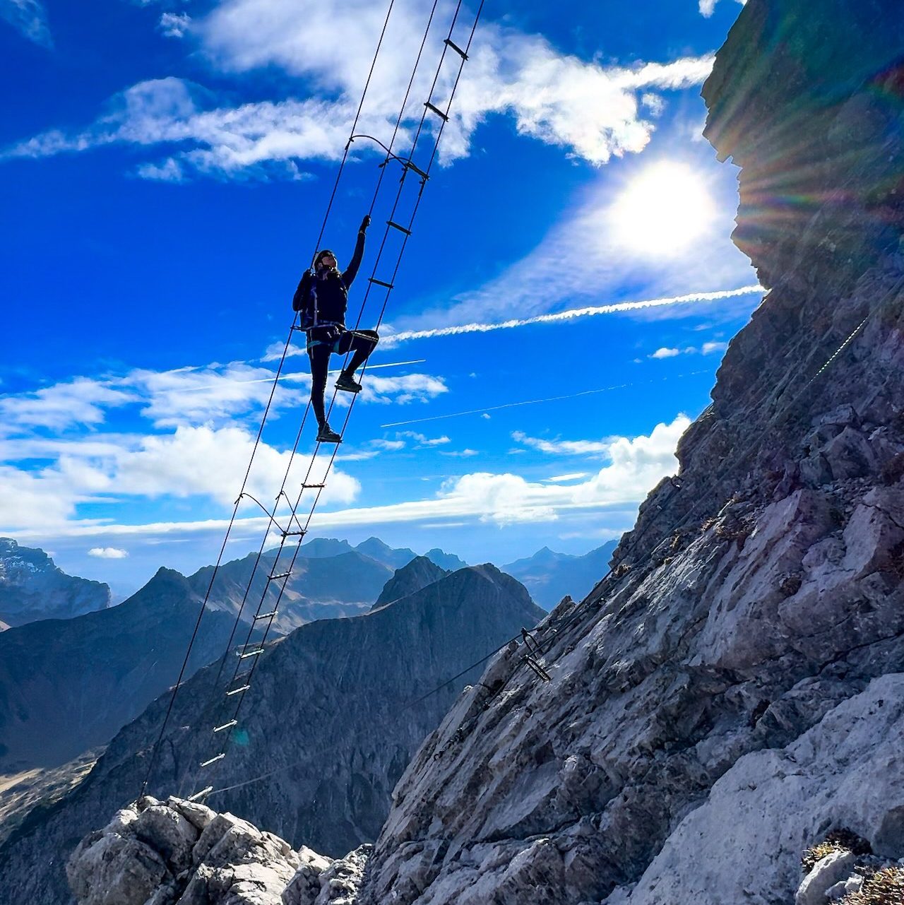 Saulakopf Klettersteig: Spektakuläre Himmelsleiter (40m)